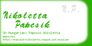 nikoletta papcsik business card